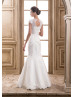 Cap Sleeves Lace Tulle Empire Waist Wedding Dress